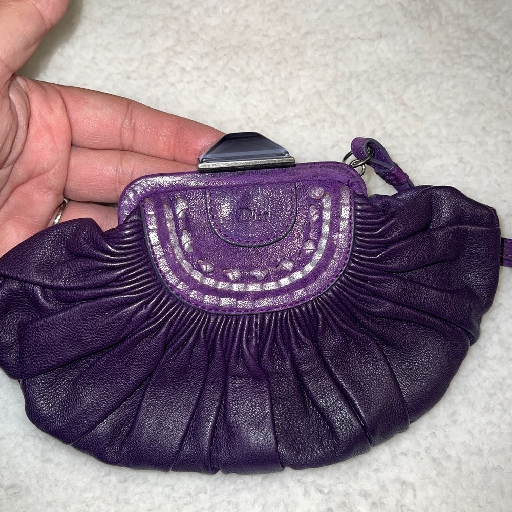 Dior Purple Pleated Plisse Wristlet *Authentic